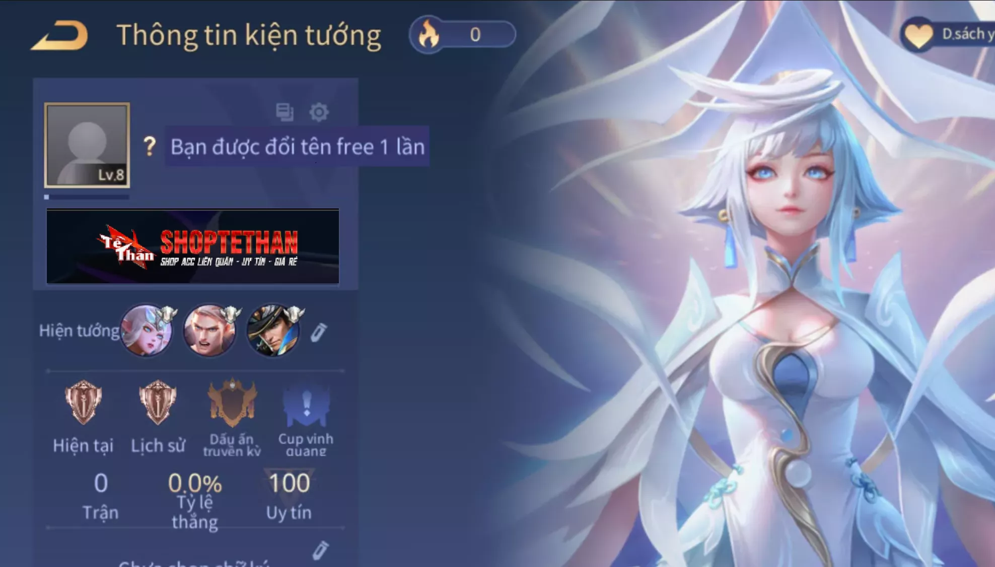 (SALE)  ACC REG: Violet thần long tỷ tỷ, sẵn tướng, trắng thông tin